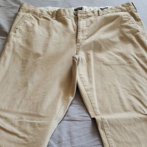 Tan Chino Pants with Straight Leg Design